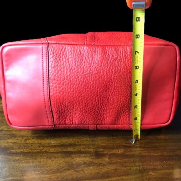 COACH Hadley Luxe Red Tumbled Leather Oversized Shoulder Bag Carry On Tote - Picture 17 of 17